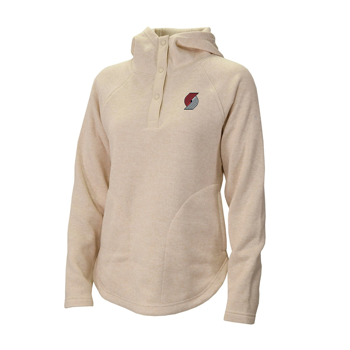 Portland Trail Blazers Women's Sweater Weather Quarter-Snap Hoodie Cream