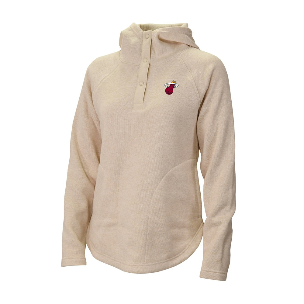 Miami Heat Women's Sweater Weather Quarter-Snap Hoodie Cream