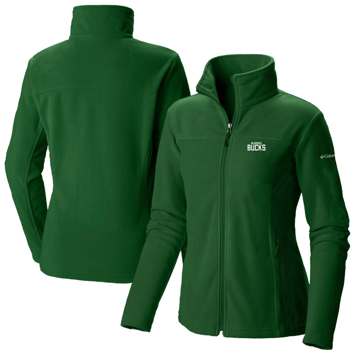 Milwaukee Bucks Women's Give & Go II Fleece Full-Zip Jacket Hunter Green