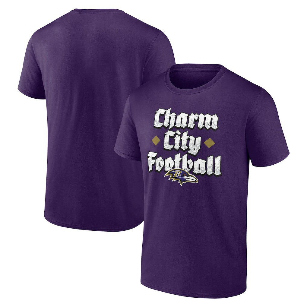 Baltimore Ravens Charm City Football T-Shirt Purple
