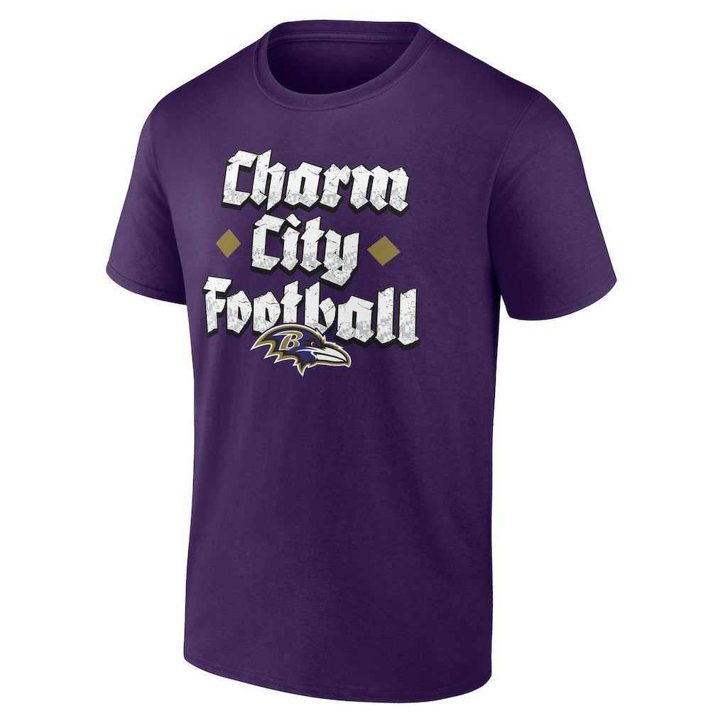 Baltimore Ravens Charm City Football T-Shirt Purple