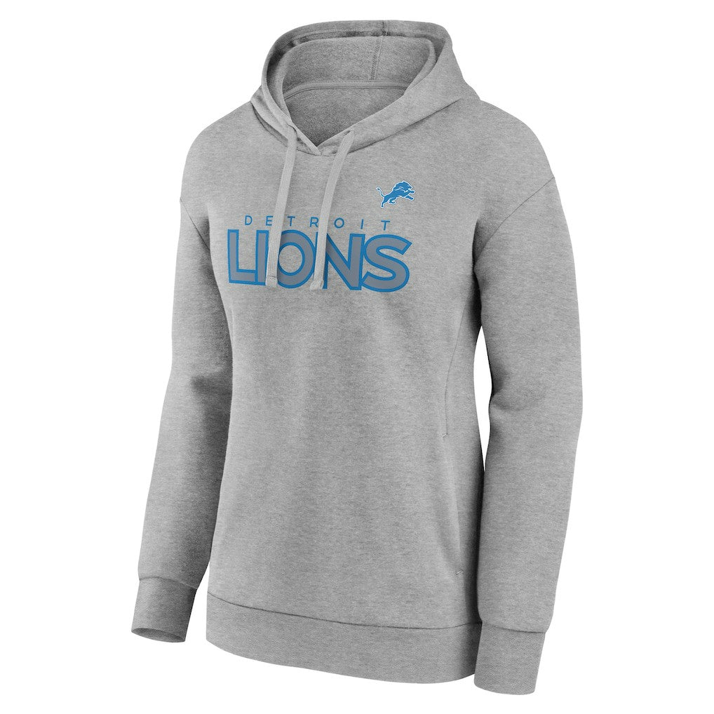 Detroit Lions Women's Check List Pullover Hoodie Gray