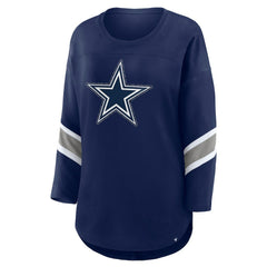 Dallas Cowboys Women's Redzone Bling 3/4-Sleeve T-Shirt Navy