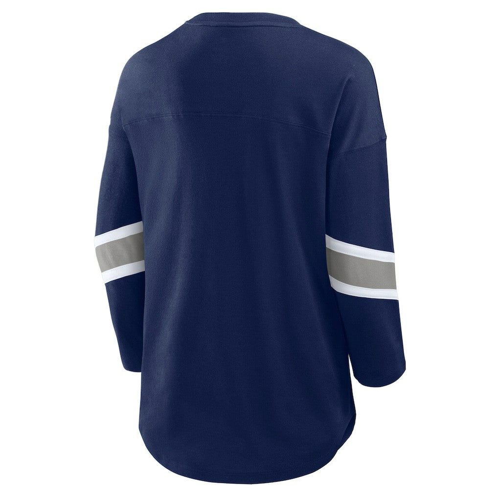 Dallas Cowboys Women's Redzone Bling 3/4-Sleeve T-Shirt Navy