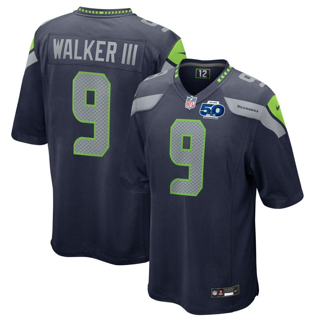 Kenneth Walker III Seattle Seahawks 50th Season Game Jersey College Navy