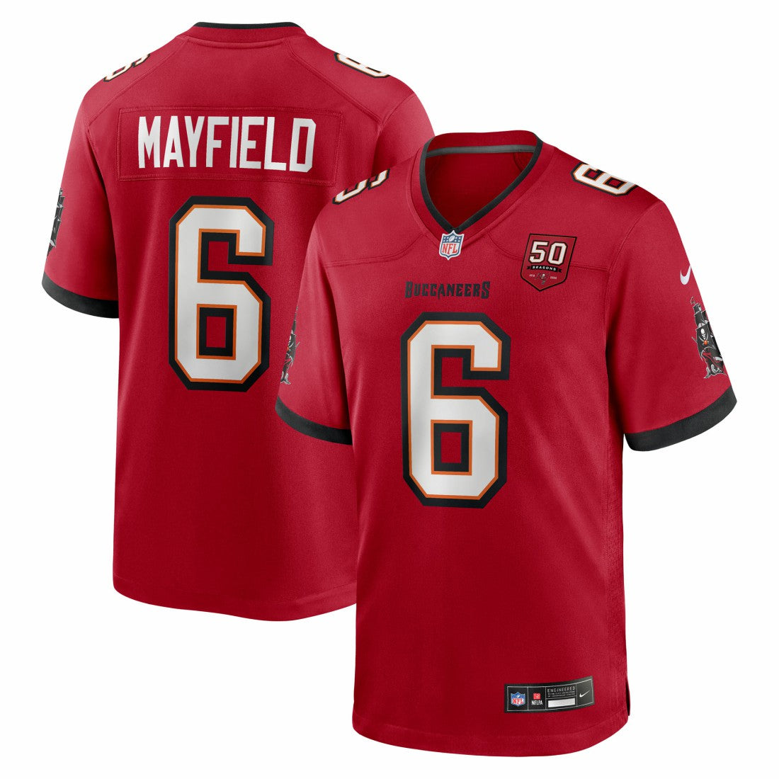 Baker Mayfield Tampa Bay Buccaneers 50th Season Team Game Jersey Red