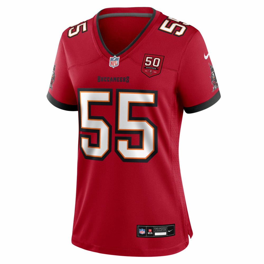 Derrick Brooks Tampa Bay Buccaneers Women's 50th Anniversary Team Game Jersey Red