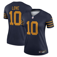 Jordan Love Green Bay Packers Women's The 1923 Classic Legend Player Dri-FIT Top Navy