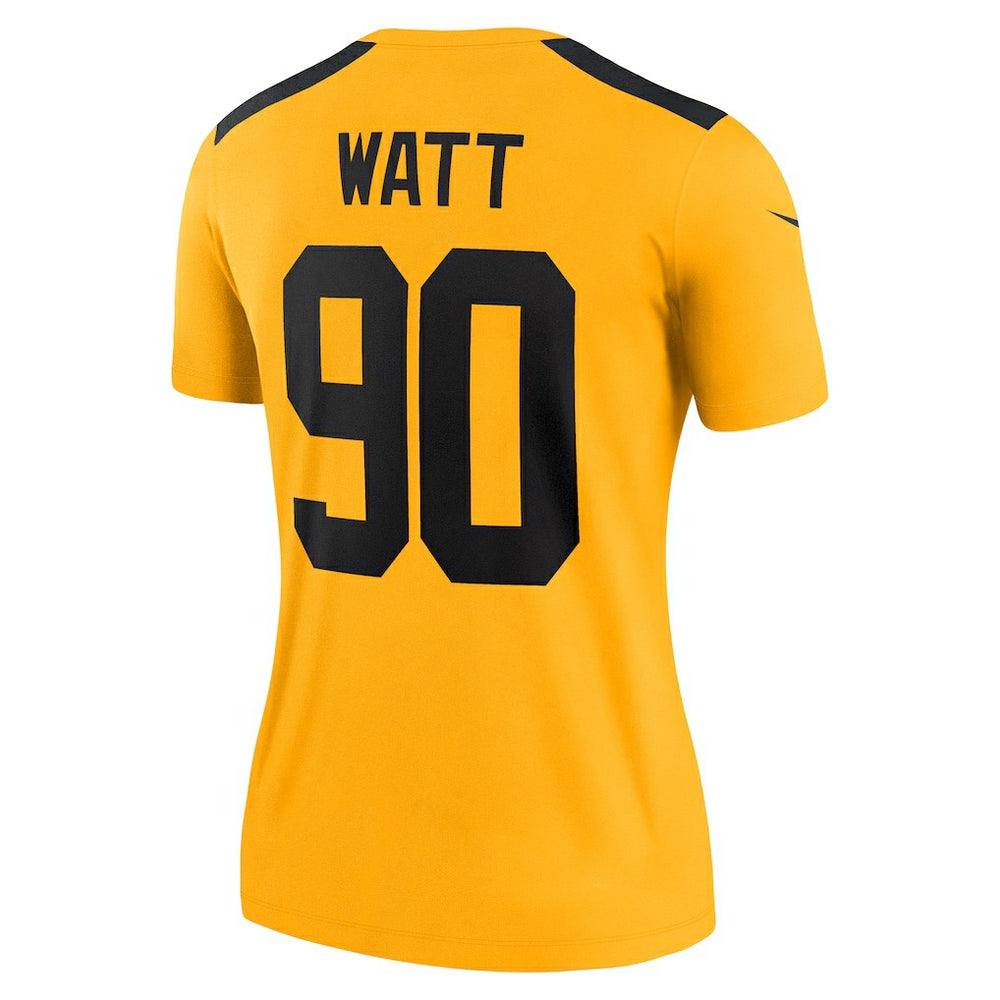 T.J. Watt Pittsburgh Steelers Women's Alternate 1933 Throwback Legend Player Performance Top Gold