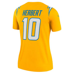 Justin Herbert Los Angeles Chargers Women's Alternate Charger Power Legend Player Performance Top Gold