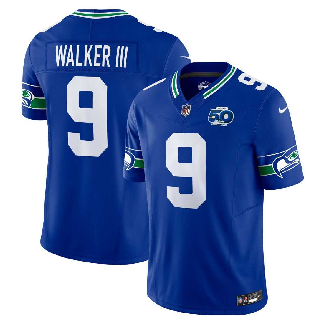 Kenneth Walker III Seattle Seahawks 50th Season Vapor F.U.S.E. Limited Jersey Royal