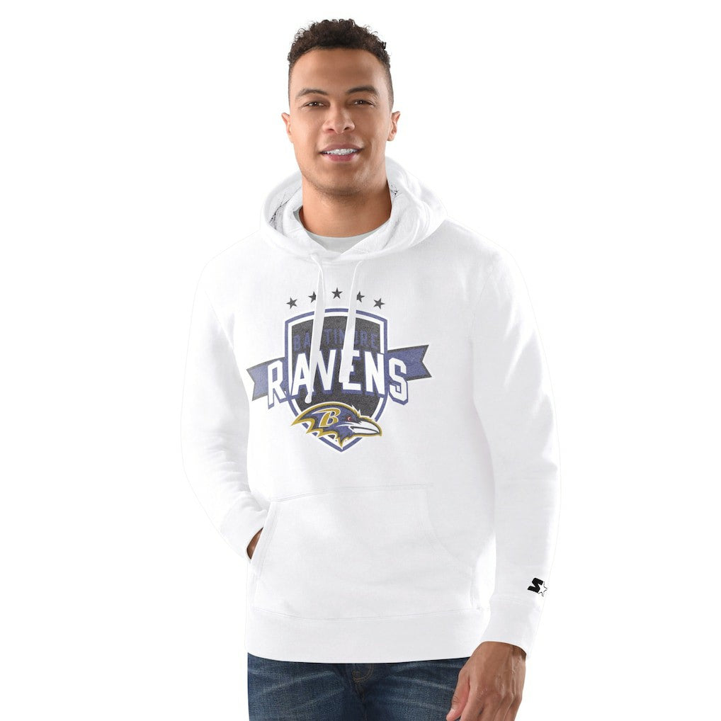 Baltimore Ravens Starter Vintage Pullover Hoodie White
