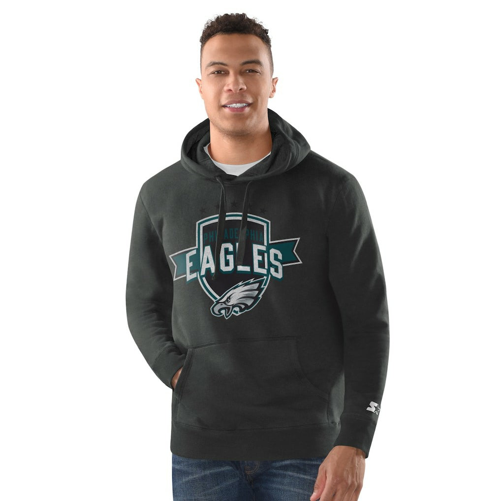 Philadelphia Eagles Starter Vintage Pullover Hoodie Charcoal