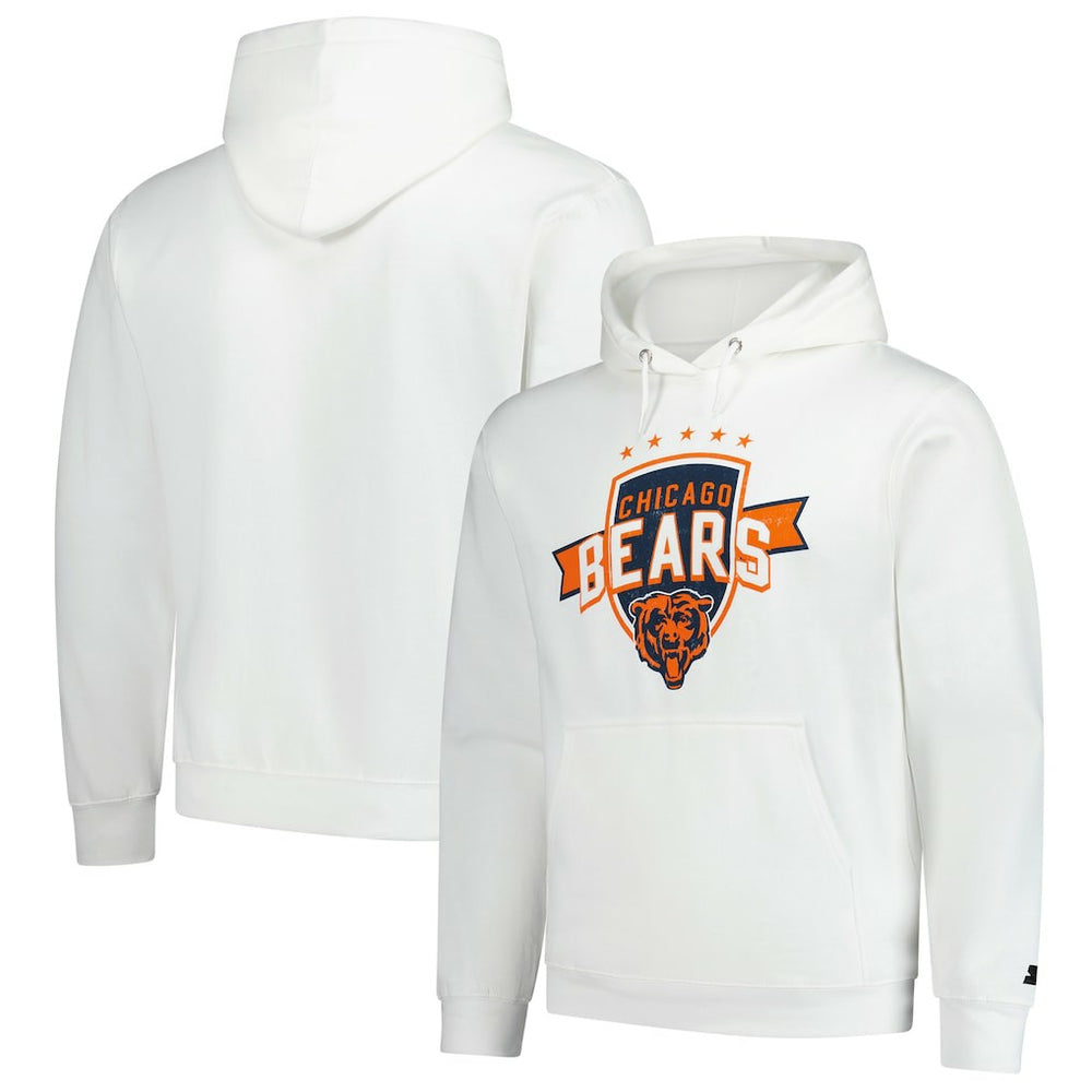Chicago Bears Starter Vintage Pullover Hoodie White