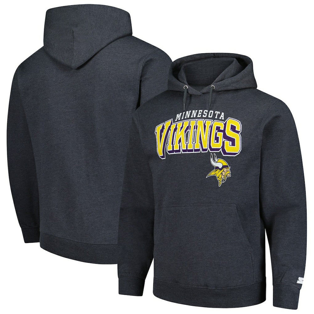 Minnesota Vikings Starter Vintage Pullover Hoodie Charcoal