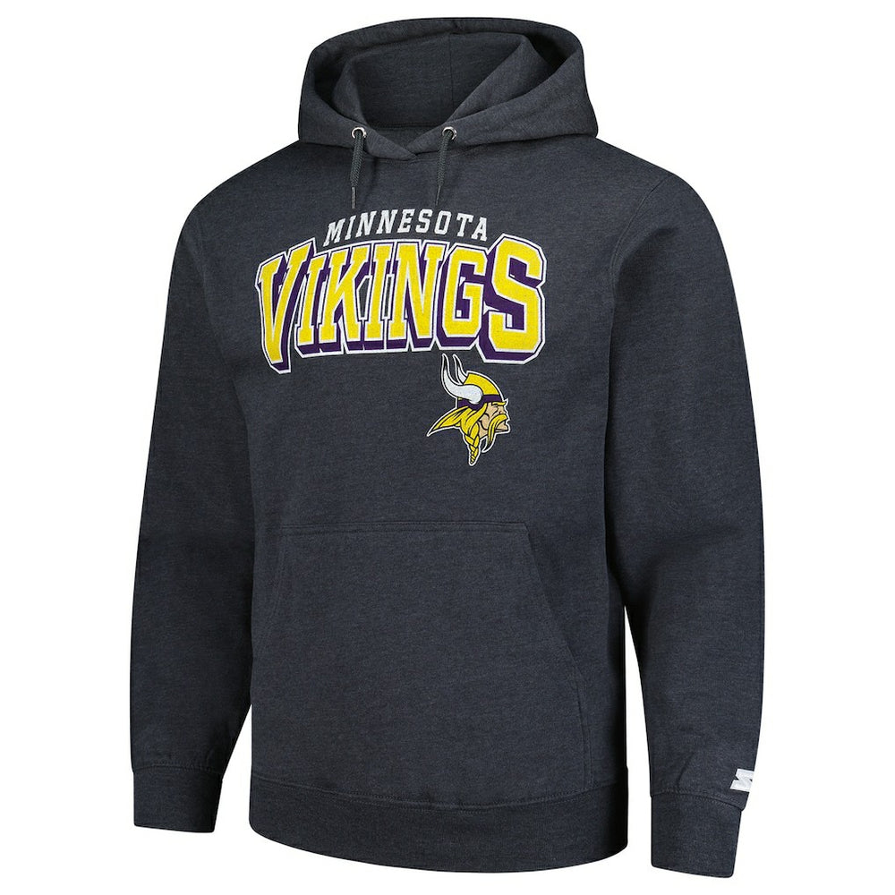 Minnesota Vikings Starter Vintage Pullover Hoodie Charcoal