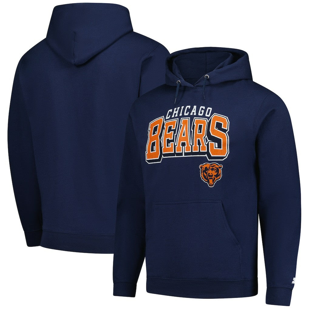Chicago Bears Starter Vintage Pullover Hoodie Navy