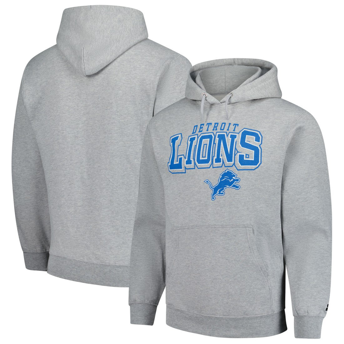 Detroit Lions Starter Vintage Pullover Hoodie Heather Gray