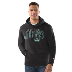 New York Jets Starter Vintage Pullover Hoodie Charcoal
