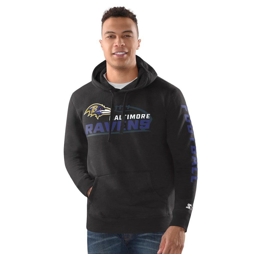 Baltimore Ravens Starter Vintage Pullover Hoodie Black
