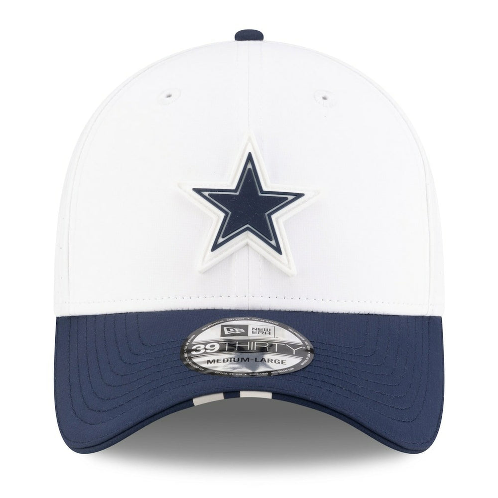Dallas Cowboys New Era 2025 NFL Training Camp 39THIRTY Flex Hat White/Navy
