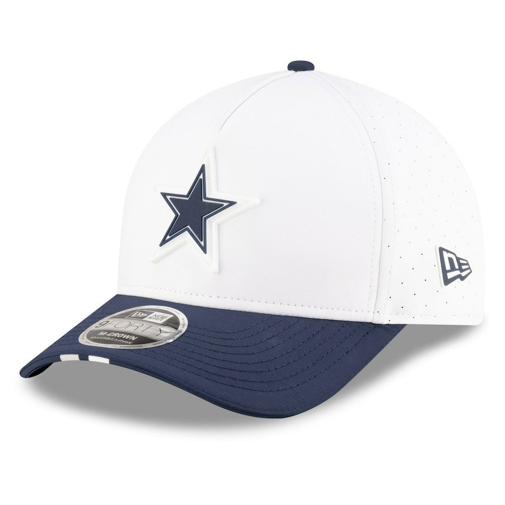 Dallas Cowboys New Era 2025 NFL Training Camp A-Frame 9FORTY Adjustable Hat White/Navy