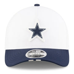 Dallas Cowboys New Era 2025 NFL Training Camp A-Frame 9FORTY Adjustable Hat White/Navy