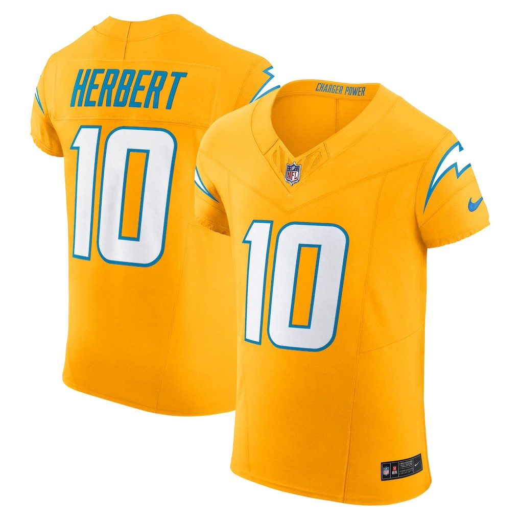 Justin Herbert Los Angeles Chargers Alternate Charger Power Vapor F.U.S.E. Elite Jersey Gold