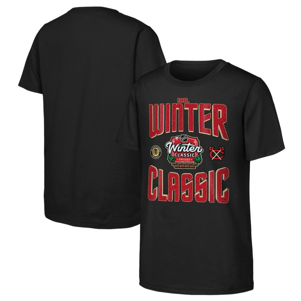 NHL Chicago Blackhawks Youth 2025 NHL Winter Classic Game Day T-Shirt - Black