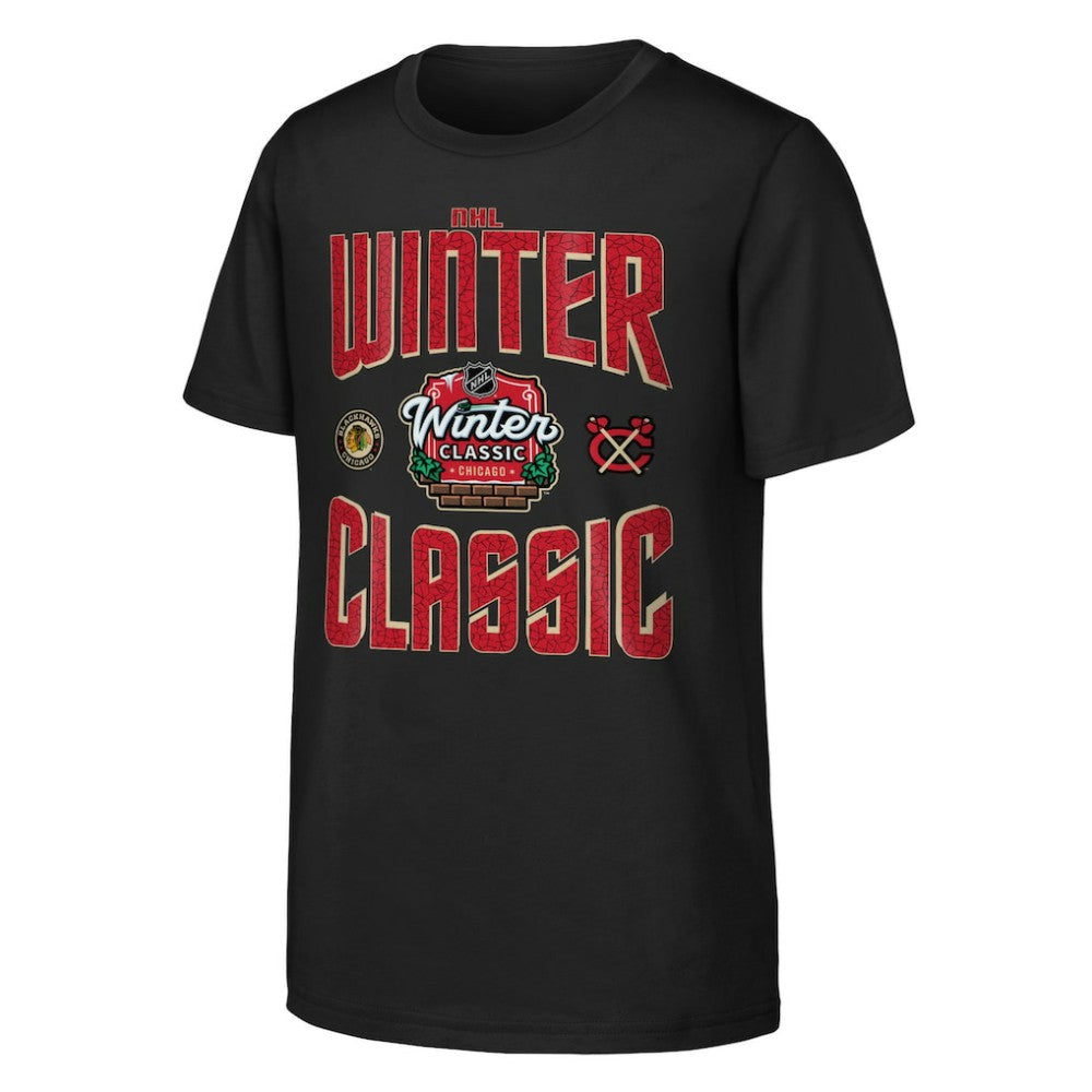 NHL Chicago Blackhawks Youth 2025 NHL Winter Classic Game Day T-Shirt - Black