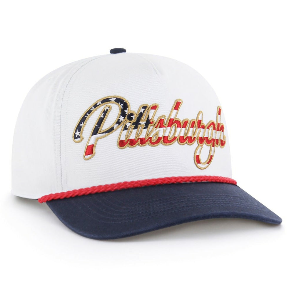 Pittsburgh Steelers '47 Patriotic Overhand Hitch Adjustable Hat White