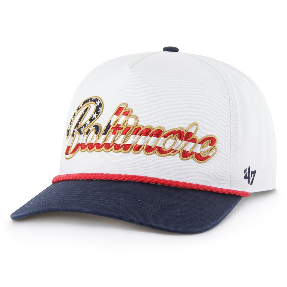 Baltimore Ravens '47 Patriotic Overhand Hitch Adjustable Hat White