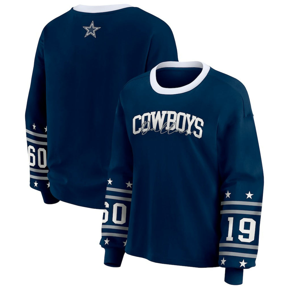 Dallas Cowboys WEAR by Erin Andrews Women's Sport Long-Sleeve T-Shirt Navy