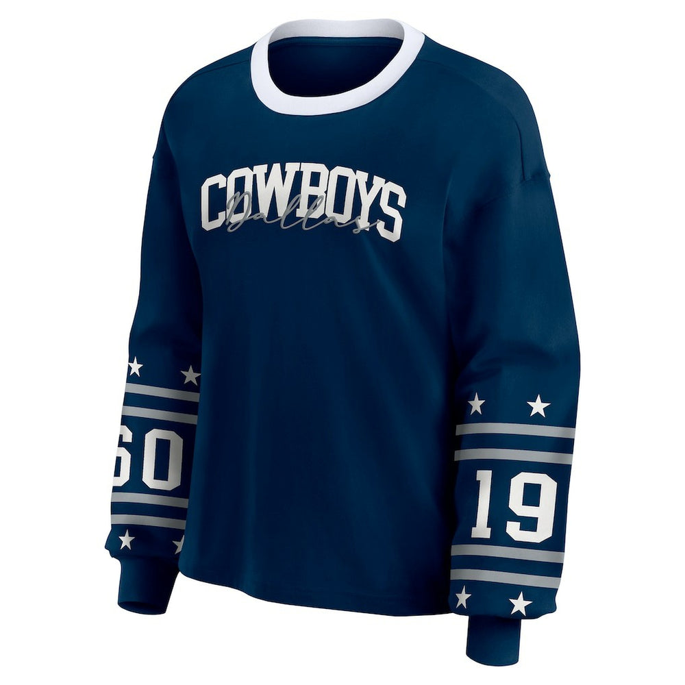 Dallas Cowboys WEAR by Erin Andrews Women's Sport Long-Sleeve T-Shirt Navy