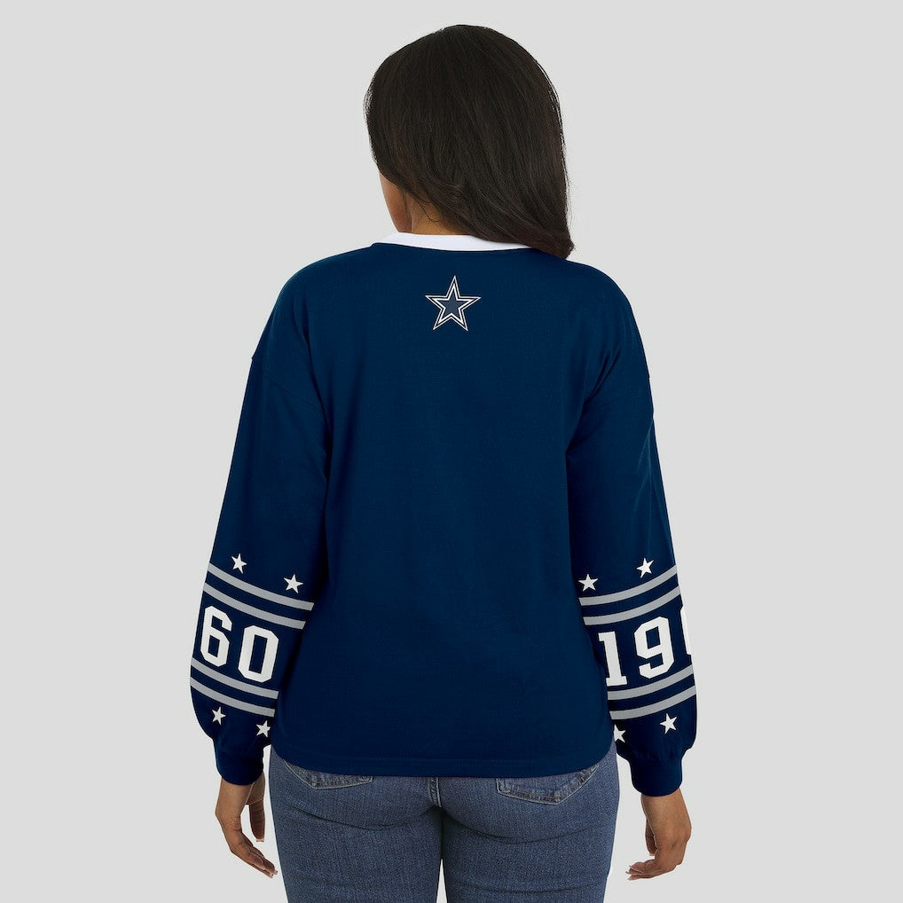 Dallas Cowboys WEAR by Erin Andrews Women's Sport Long-Sleeve T-Shirt Navy