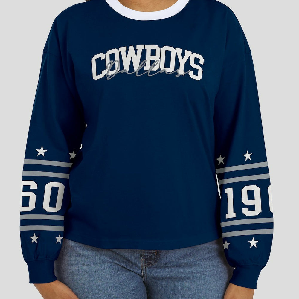 Dallas Cowboys WEAR by Erin Andrews Women's Sport Long-Sleeve T-Shirt Navy