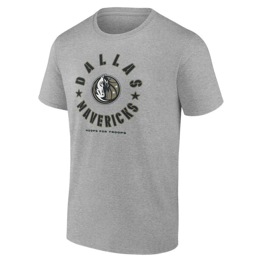 Dallas Mavericks Hoops for Troops T-Shirt Heather Gray