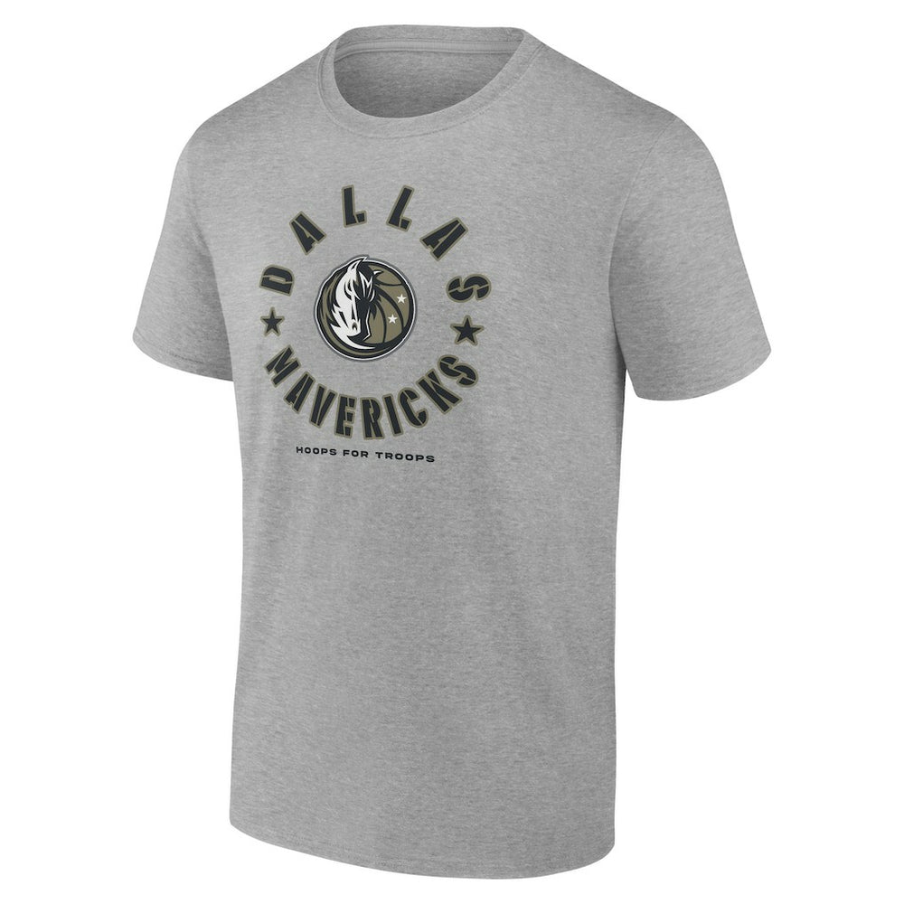 Dallas Mavericks Hoops for Troops T-Shirt Heather Gray