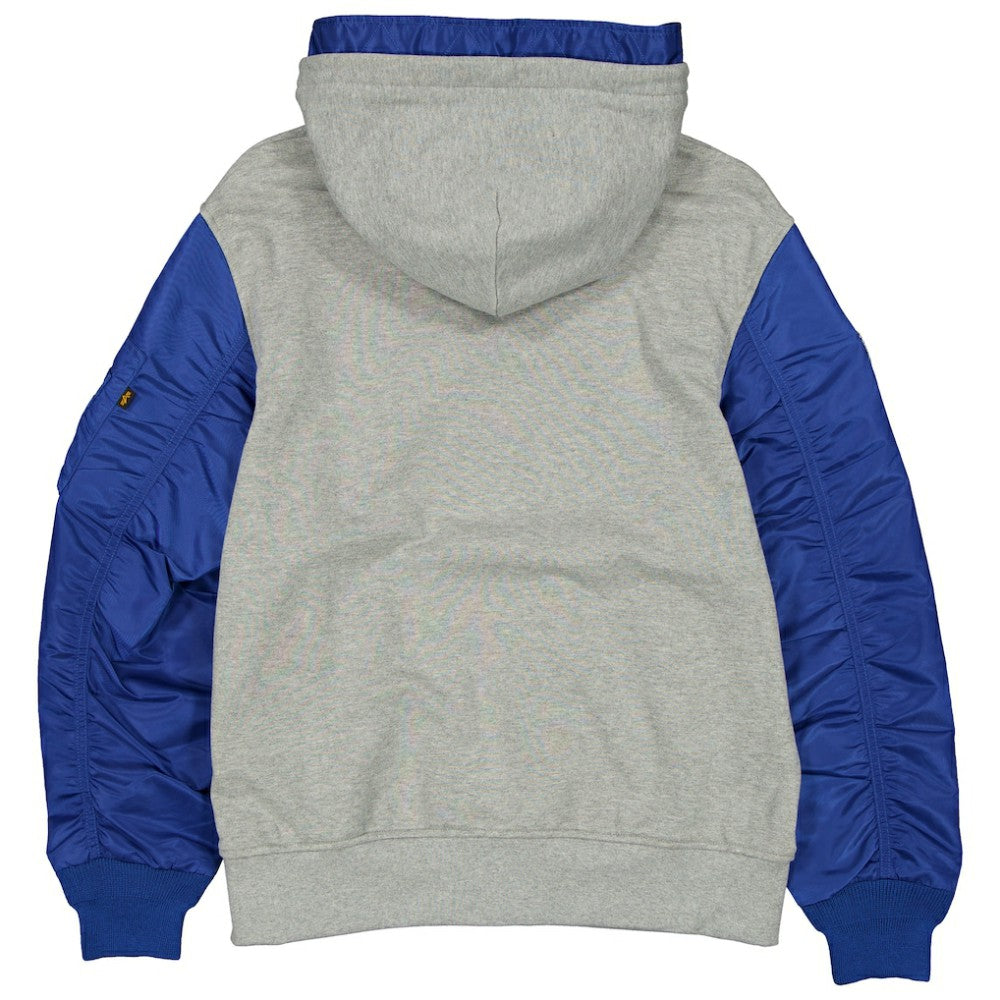 Los Angeles Dodgers New Era x Alpha Industries Full-Zip Hoodie Jacket - Heather Gray/Royal Jackets
