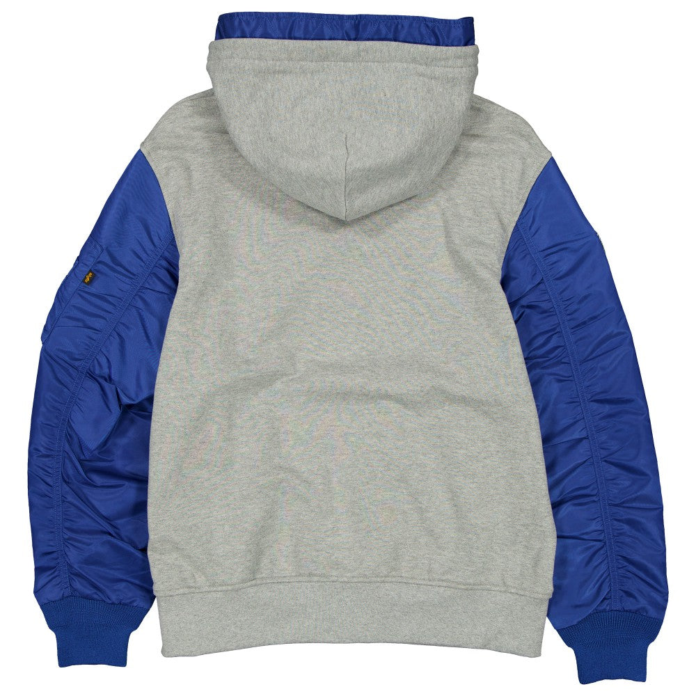 New York Mets New Era x Alpha Industries Full-Zip Hoodie Jacket - Heather Gray/Royal Jackets