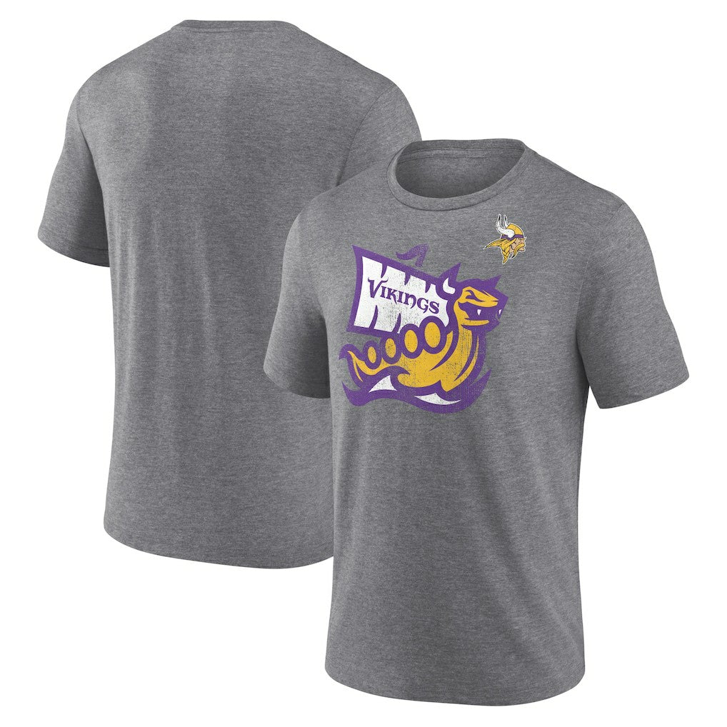 Minnesota Vikings Hot Route Tri-Blend T-Shirt Heather Gray