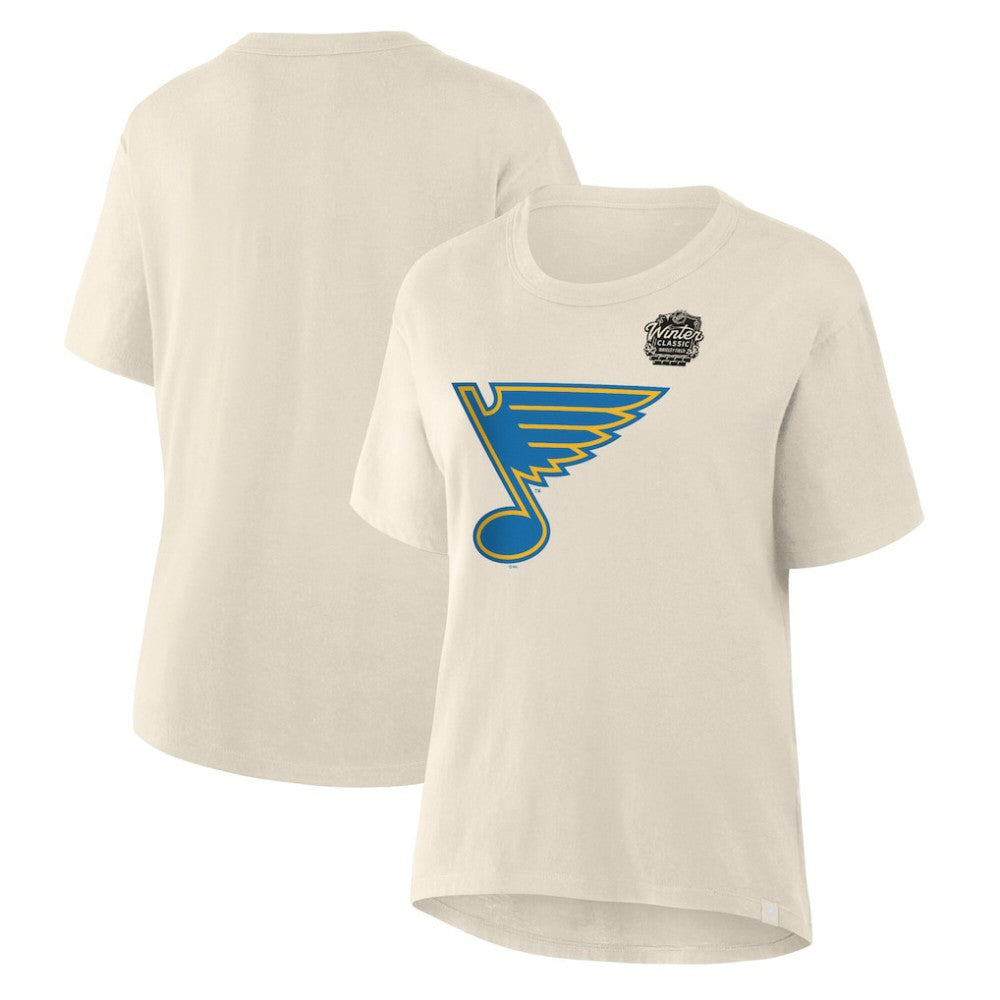 NHL St. Louis Blues Fanatics Women's 2025 Winter Classic Primary Logo T-Shirt - Cream