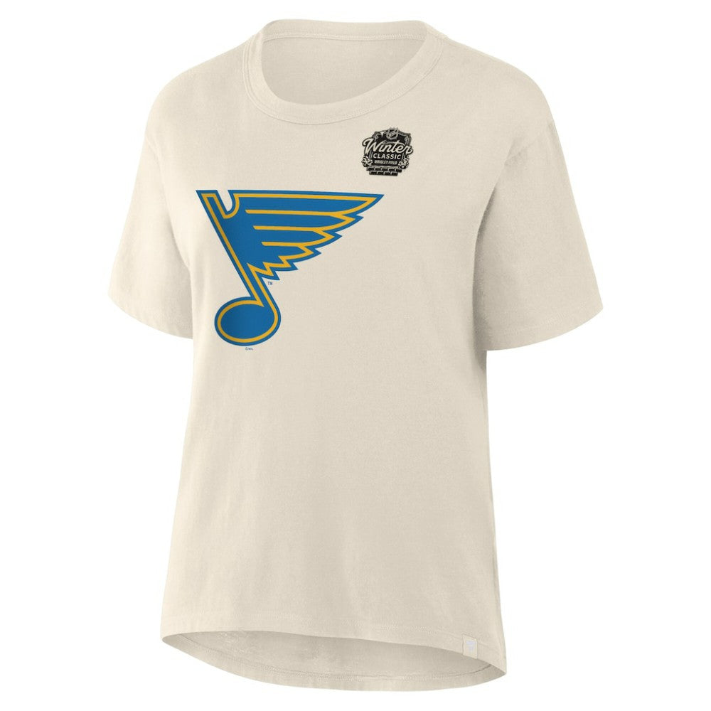 NHL St. Louis Blues Fanatics Women's 2025 Winter Classic Primary Logo T-Shirt - Cream