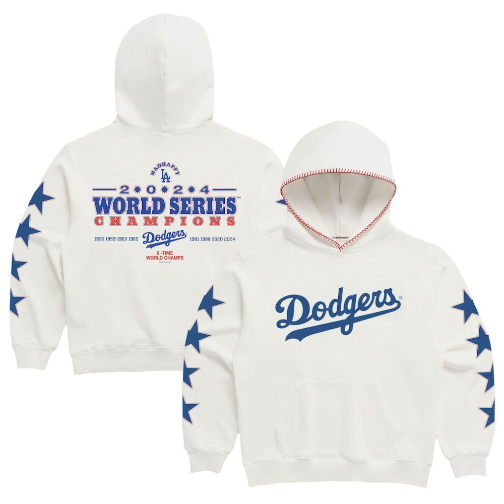 Los Angeles Dodgers Madhappy 2024 World Series Champions Star Pullover Hoodie - White Hoodies