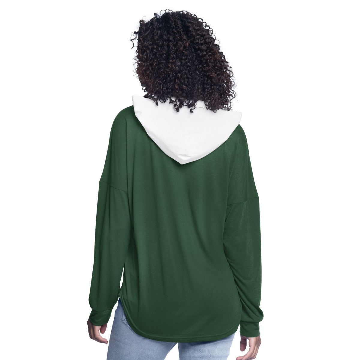 Milwaukee Bucks G-III 4Her by Carl Banks Women's Bench Player Oversized Long Sleeve Hooded Top Hunter Green