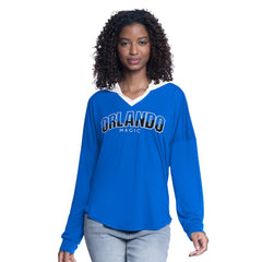 Orlando Magic G-III 4Her by Carl Banks Women's Bench Player Oversized Long Sleeve Hooded Top Blue