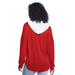 Portland Trail Blazers G-III 4Her by Carl Banks Women's Bench Player Oversized Long Sleeve Hooded Top Red