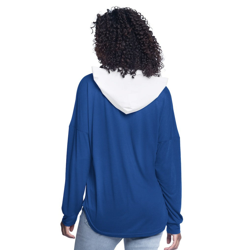 Golden State Warriors G-III 4Her by Carl Banks Women's Bench Player Oversized Long Sleeve Hooded Top Royal