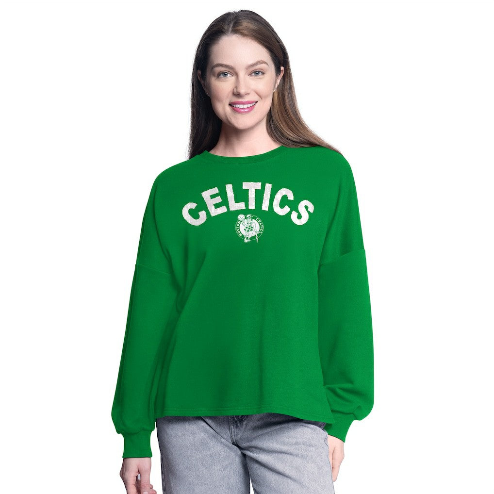 Boston Celtics G-III 4Her by Carl Banks Women's Athletic Pullover Sweatshirt Kelly Green