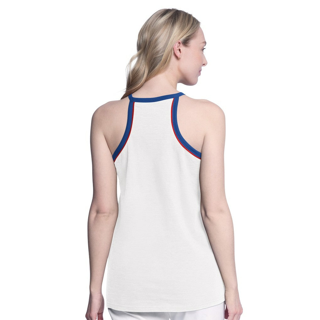 Philadelphia 76ers G-III 4Her by Carl Banks Women's Curveball Racerback Scoop Neck Slub Tank Top White